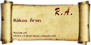 Rákos Áron névjegykártya